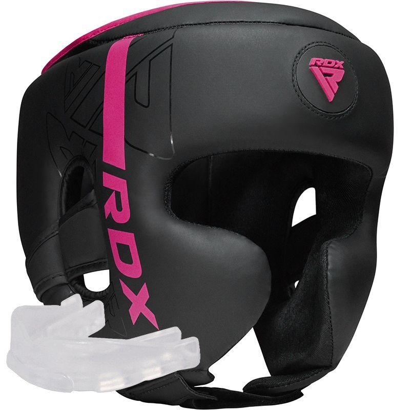Боксерський шолом RDX F6 KARA Matte Pink S (капа в комплекті)