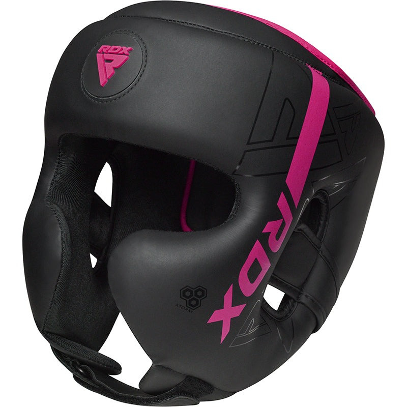 Боксерський шолом RDX F6 KARA Matte Pink S (капа в комплекті)