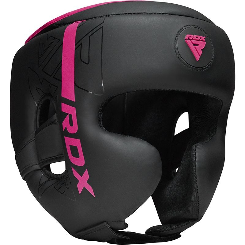 Боксерський шолом RDX F6 KARA Matte Pink S (капа в комплекті)