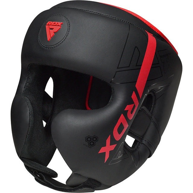 Боксерський шолом RDX F6 KARA Matte Red S (капа в комплекті)