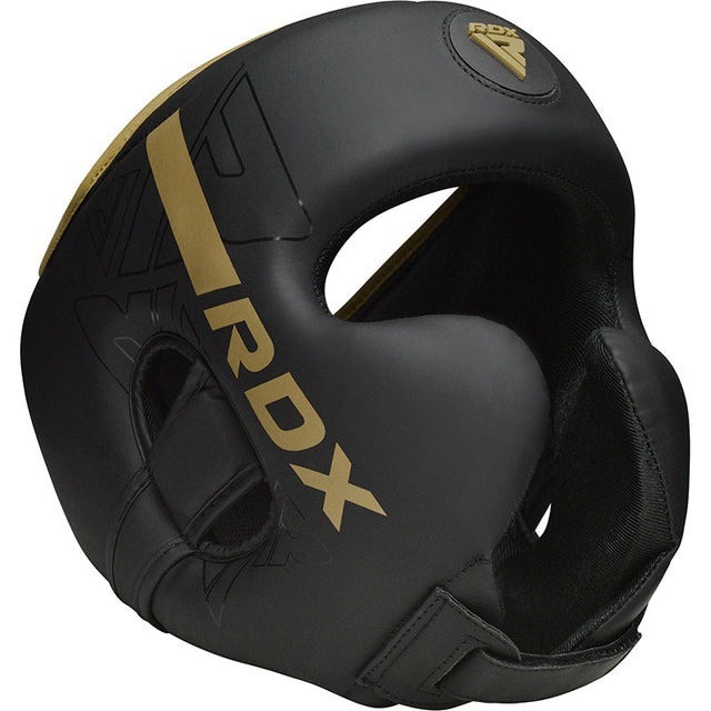 Боксерський шолом RDX F6 KARA Matte Golden S (капа в комплекті)