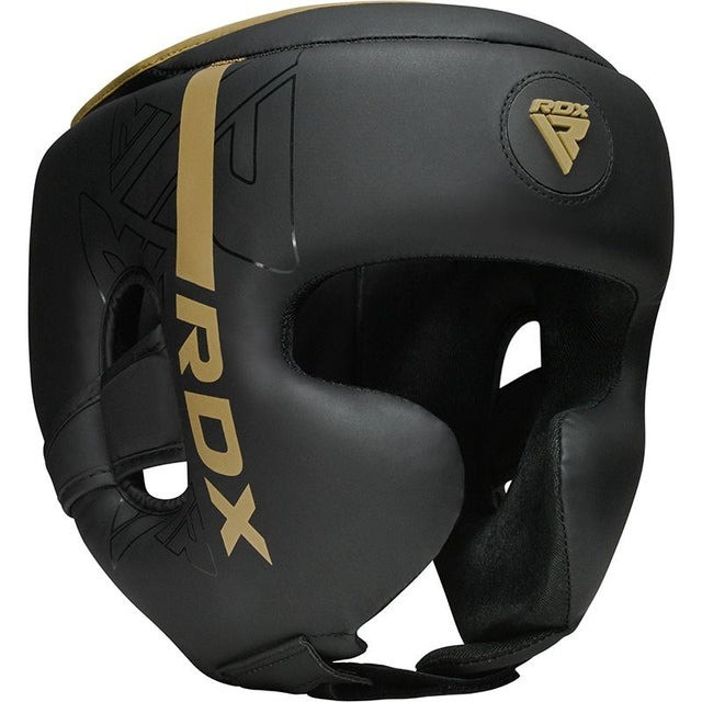 Боксерський шолом RDX F6 KARA Matte Golden S (капа в комплекті)