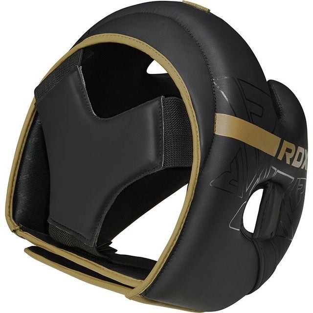 Боксерський шолом RDX F6 KARA Matte Golden S (капа в комплекті)