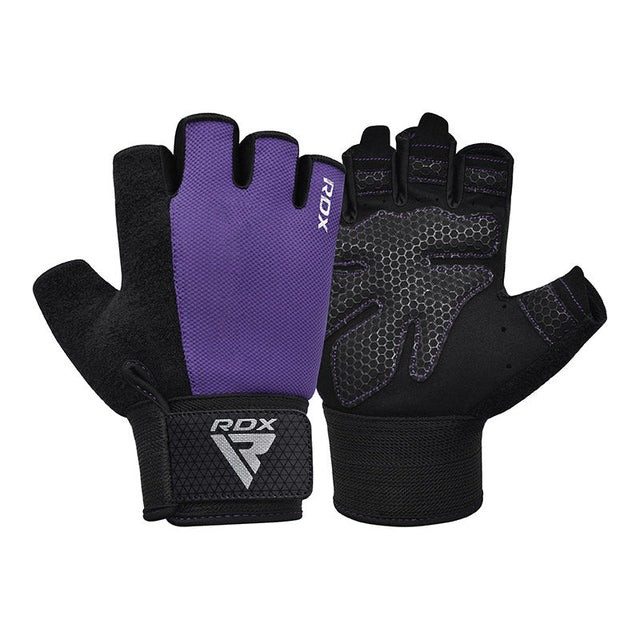 Рукавички для фітнесу RDX W1 Half Purple Plus S