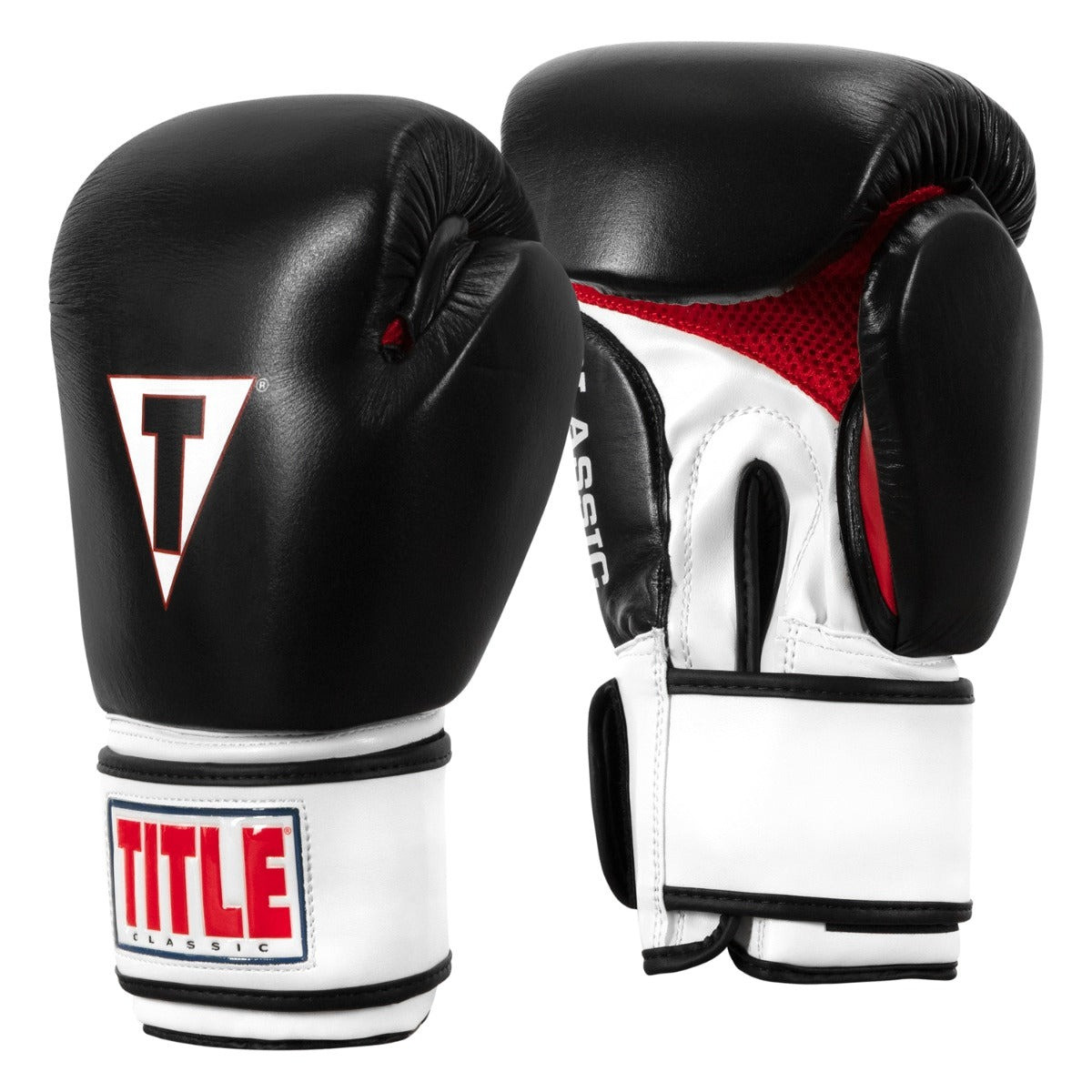 Боксерські рукавиці TITLE Classic Leather 2.0 Black/White/Red XL 16 oz