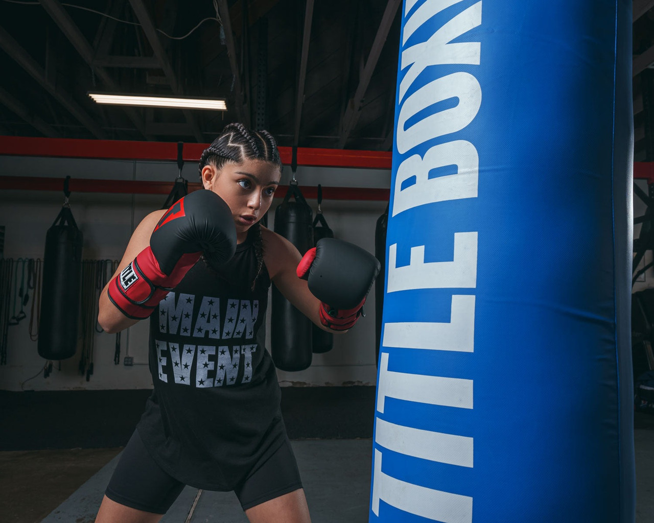 Боксерські рукавиці TITLE Boxing Guts and Glory Black/Red L 14oz