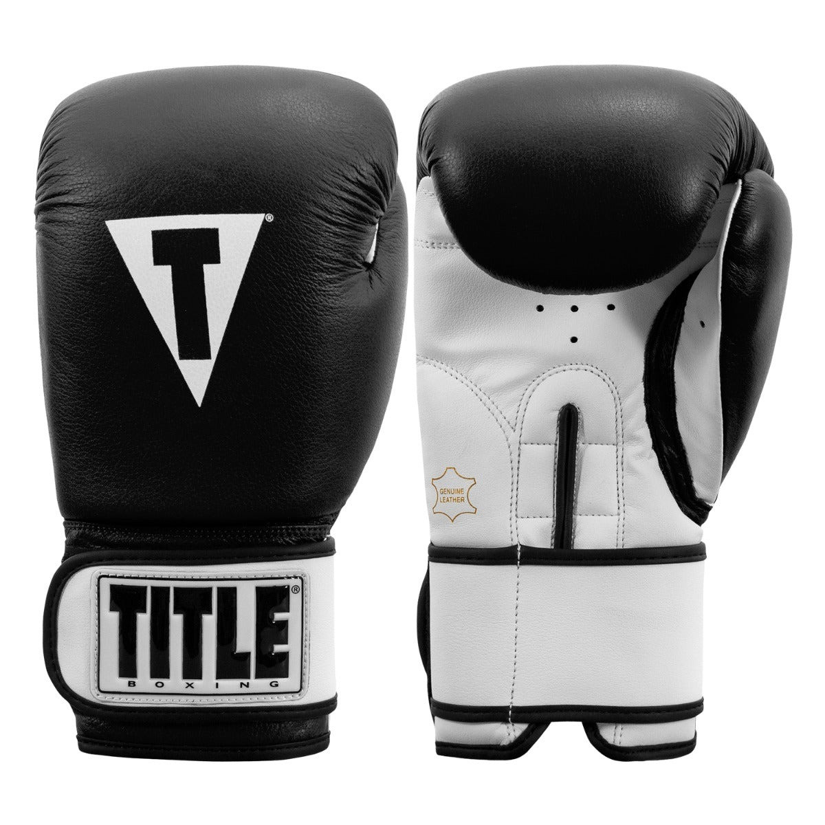 Боксерські рукавиці TITLE Premier Leather Black/White XL 16 oz