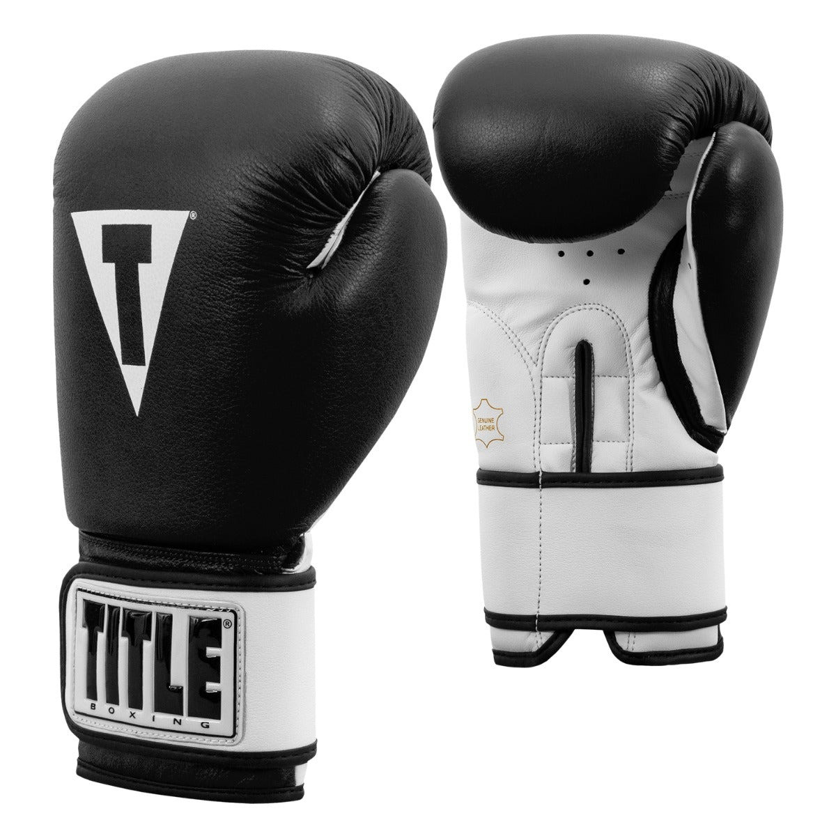 Боксерські рукавиці TITLE Premier Leather Black/White M 12 oz