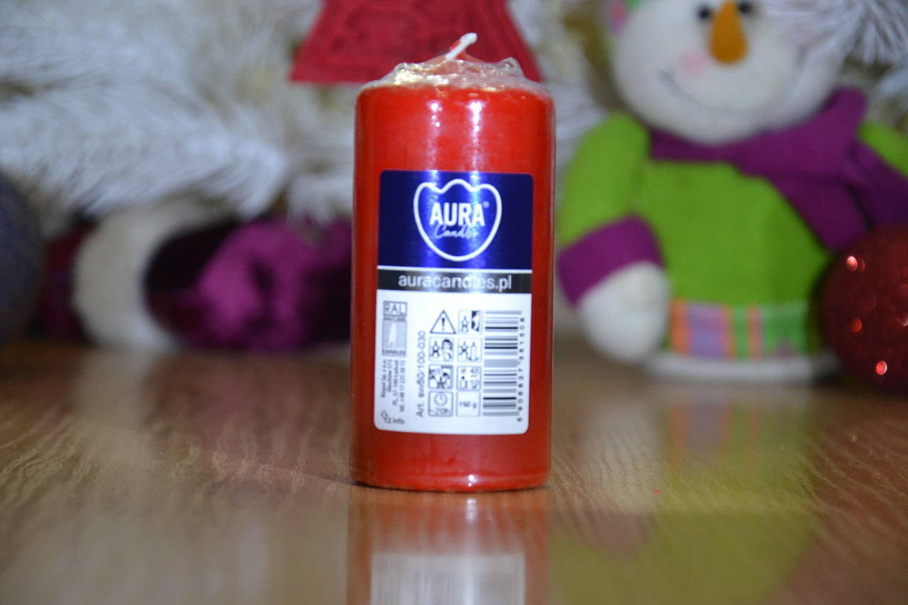 Свічка столова циліндр Bispol AURA Candles sw50_100_030 Червоний