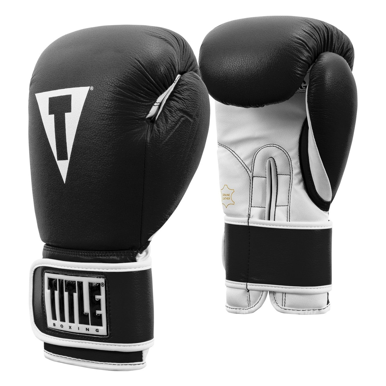Боксерські рукавиці TITLE Boxing Pro Style Leather Gloves3.0 Black/White 12 oz