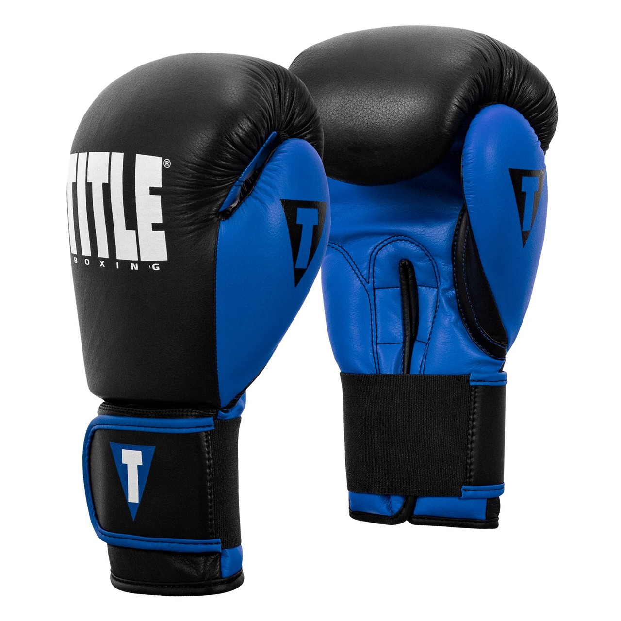 Боксерські рукавиці TITLE Boxing Dynamic Strike Black/Blue 16 oz