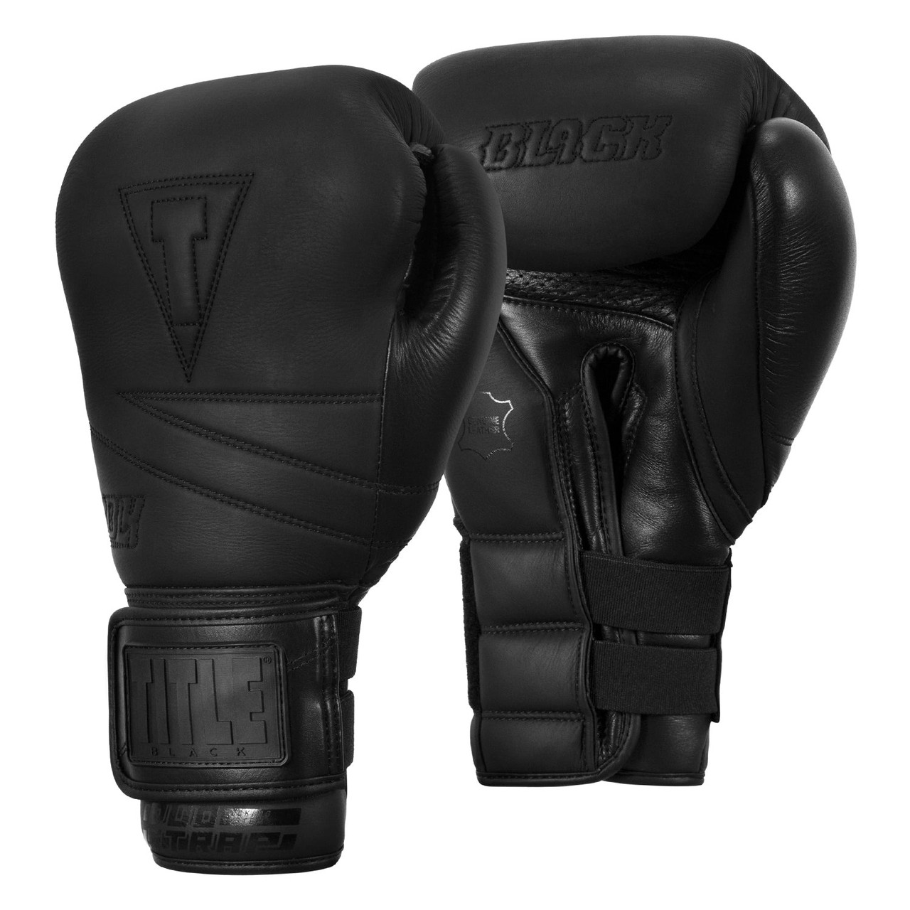 Боксерські рукавиці TITLE Black Bolstered Leather Black 14 oz