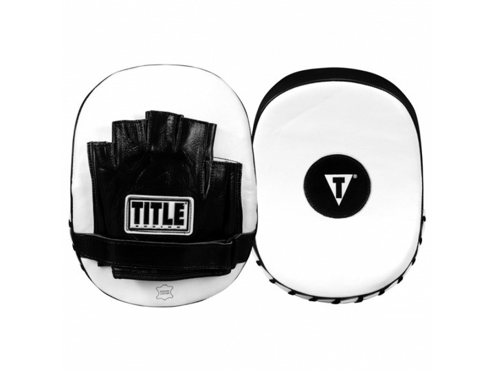Лапи боксерські TITLE Boxing Cobra Leather Punch Mitts Black/White
