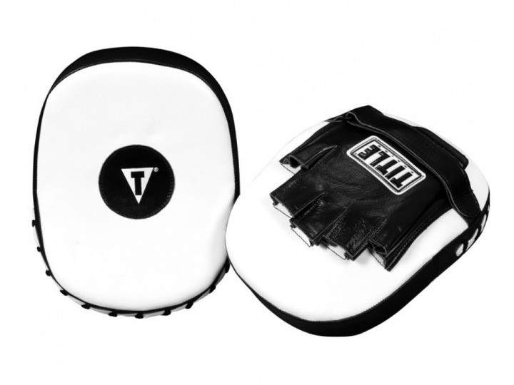 Лапи боксерські TITLE Boxing Cobra Leather Punch Mitts Black/White