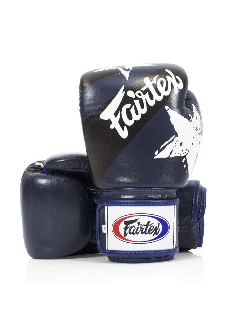 Боксерські рукавиці Fairtex BGV1 Nation Print Blue 14 унцій