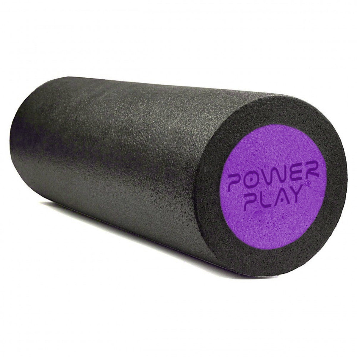 Масажний ролик (роллер) гладкий PowerPlay 4021 Fitness Roller Чорно-фіолетовий (30x15см.)