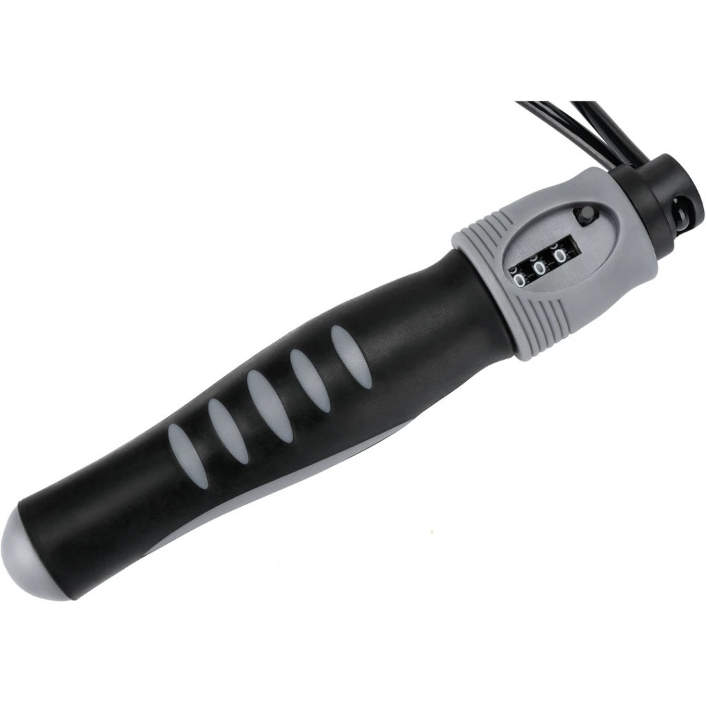 Скакалка з лічильником PowerPlay 4215 Jump Rope With Counter Чорно/Сіра 2.75 см.