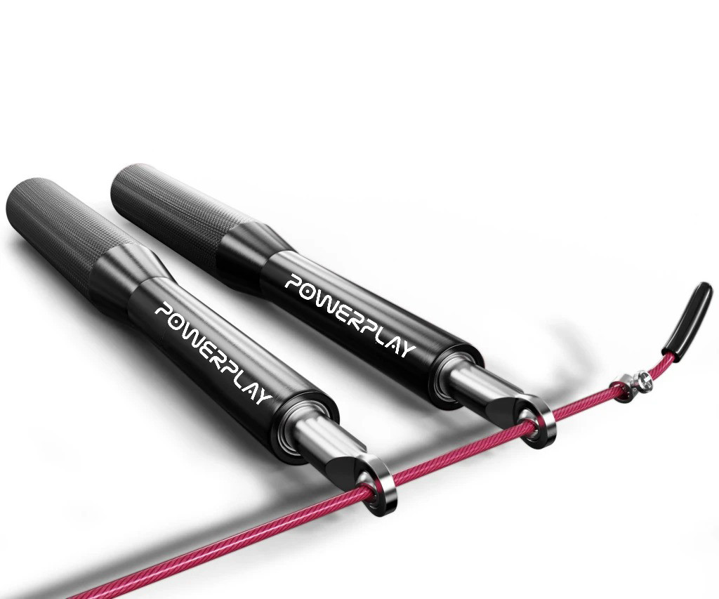 Скакалка швидкісна на підшипниках алюмінієва PowerPlay 4207 Elite Jump Rope Чорна (3m.)