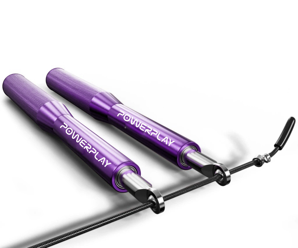 Скакалка швидкісна на підшипниках алюмінієва PowerPlay 4207 Elite Jump Rope Фіолетова (3m.)