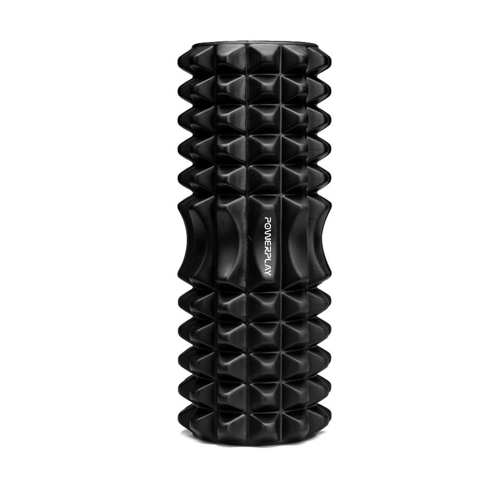 Масажний ролик (роллер) PowerPlay 4405 EVA Massage Roller Чорний (33x12см.)