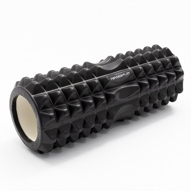 Масажний ролик (роллер) PowerPlay 4405 EVA Massage Roller Чорний (33x12см.)