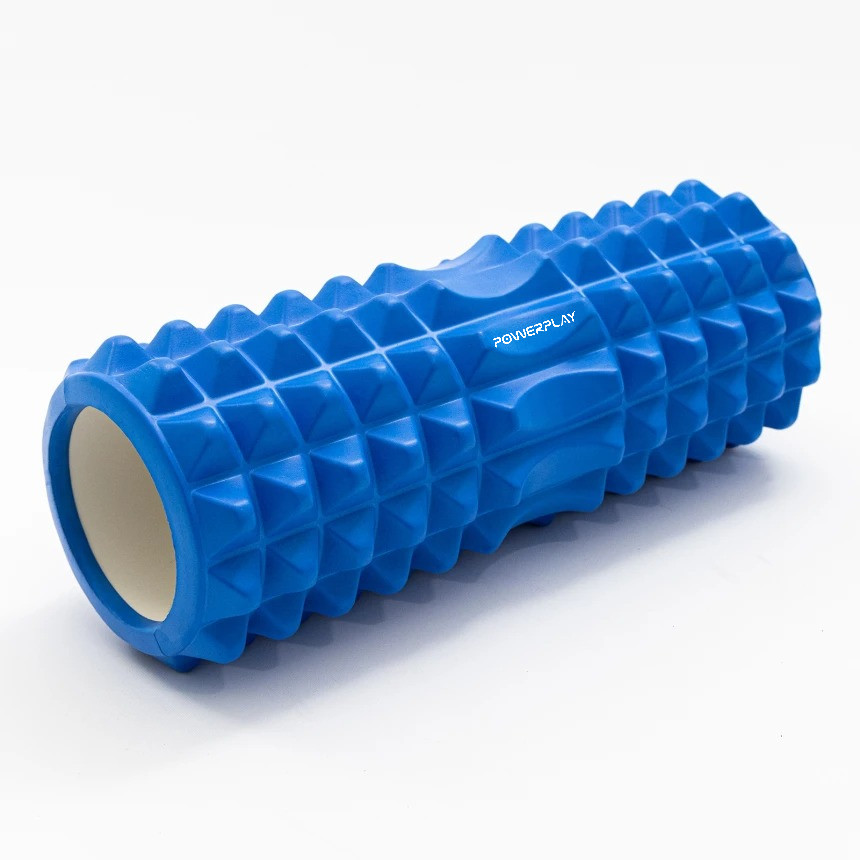 Масажний ролик (роллер) PowerPlay 4405 EVA Massage Roller Синій (33x12см.)