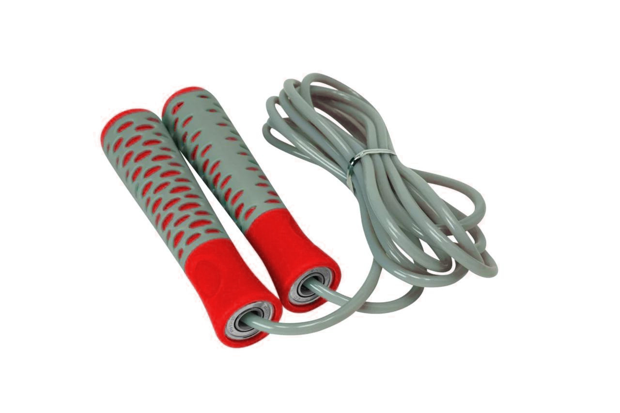 Скакалка PowerPlay 4206 Jump Rope PRO+ Сіро-червона (2,75m.)