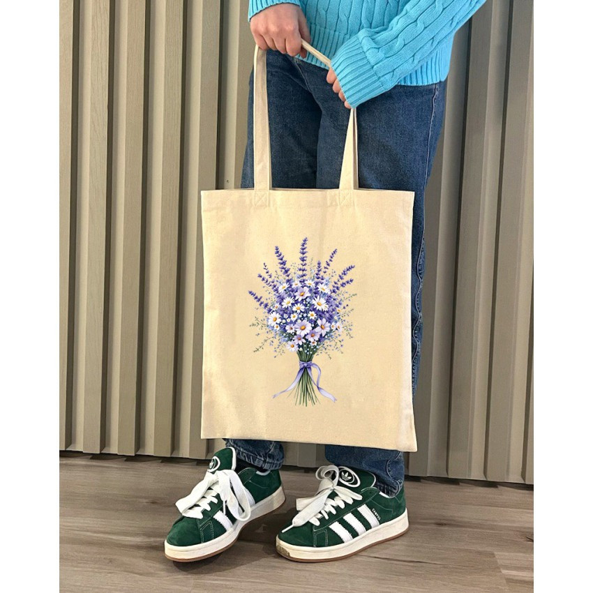 Екошопер BookOpt BK 4105 Лавандовий букет бежевий