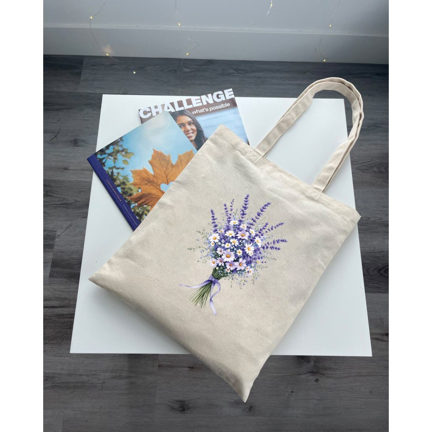 Екошопер BookOpt BK 4105 Лавандовий букет бежевий