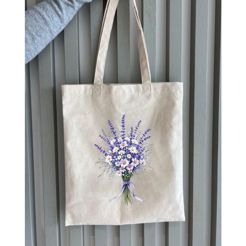 Екошопер BookOpt BK 4105 Лавандовий букет бежевий