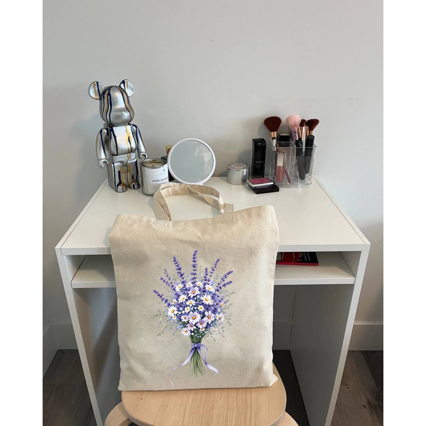 Екошопер BookOpt BK 4105 Лавандовий букет бежевий