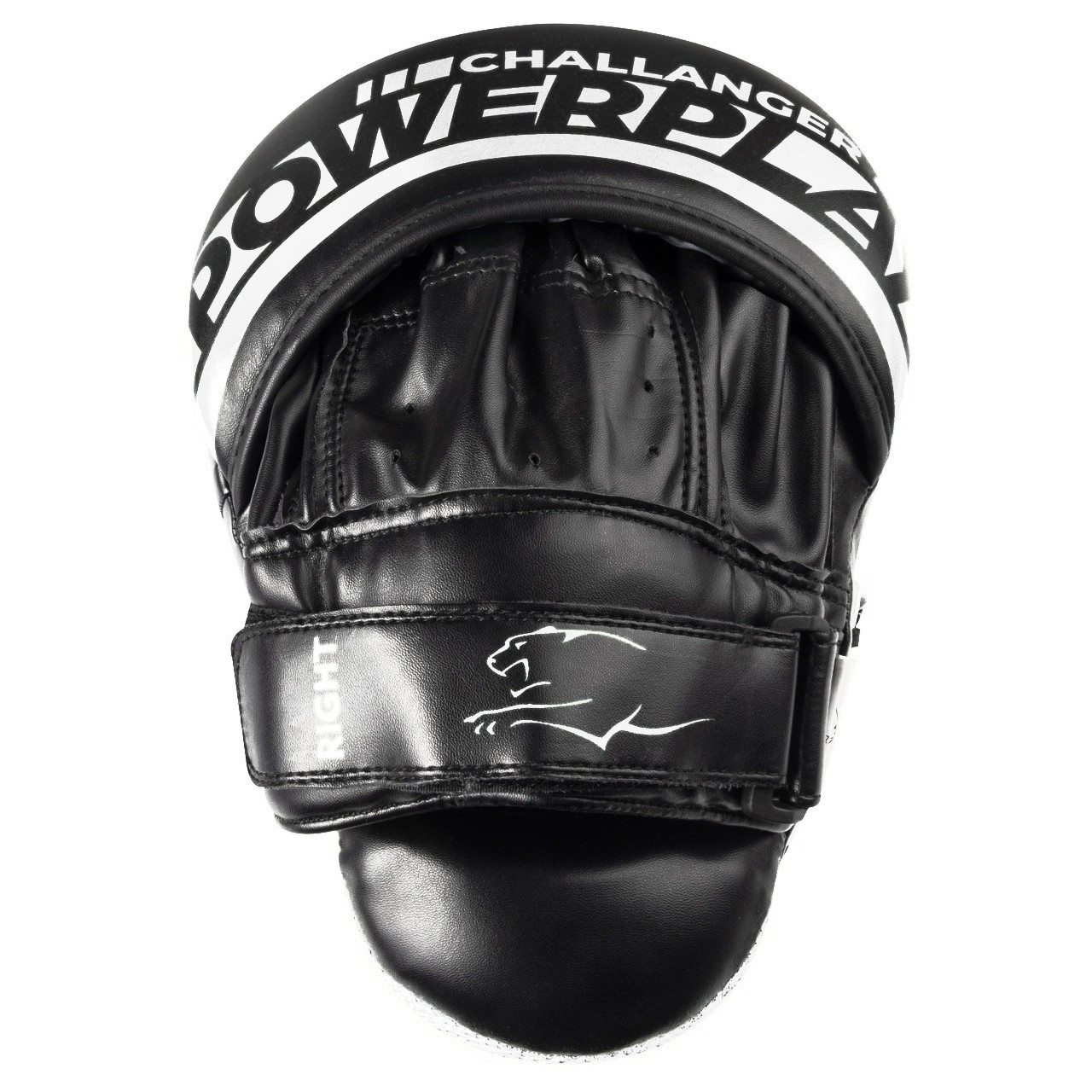 Лапи боксерські PowerPlay 3041 Challanger Чорно-Біліі PU [пара]