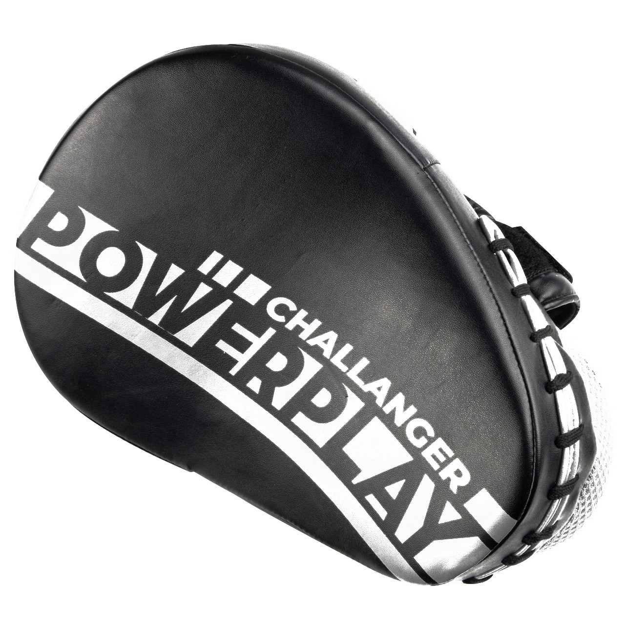 Лапи боксерські PowerPlay 3041 Challanger Чорно-Біліі PU [пара]