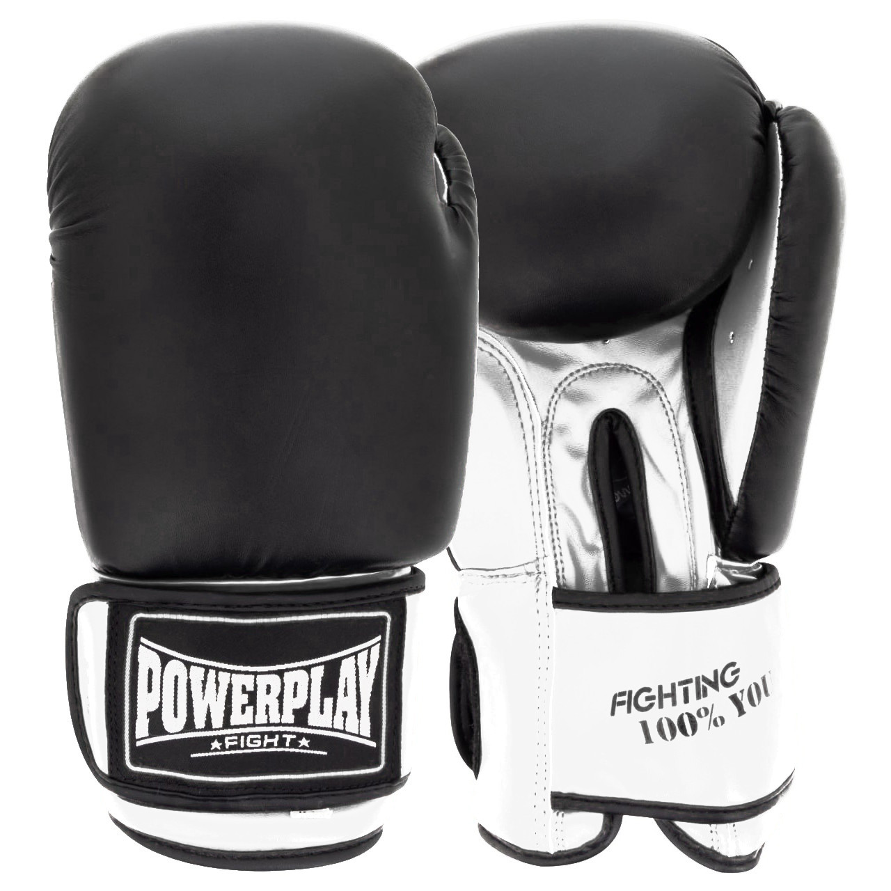 Боксерські рукавиці PowerPlay 3004 Classic Чорно-Білі 10 унцій