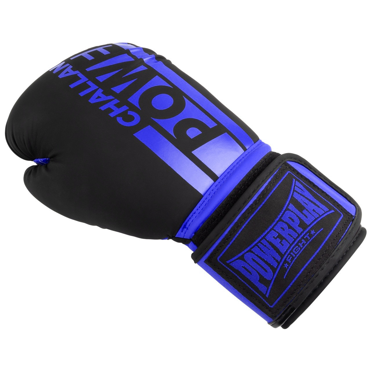 Боксерські рукавиці PowerPlay 3086 Matt Challenger Чорно-Сині 12 унцій