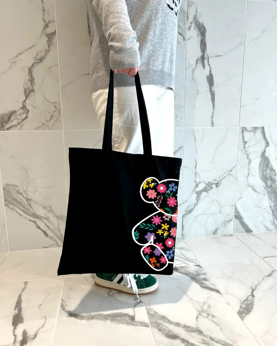 Екошопер BookOpt ВК4058 Ведмедик (Квіткові мрії) чорний