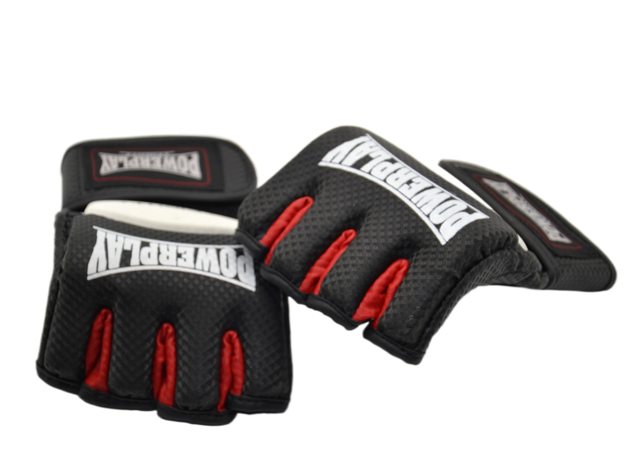 Рукавиці для MMA PowerPlay 3075 Чорні-Білі XS