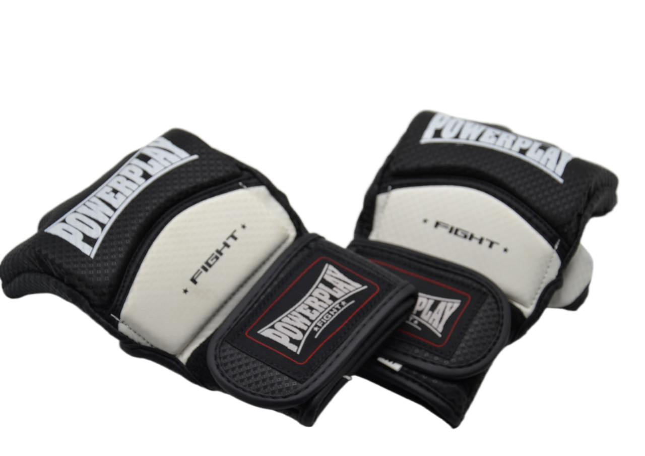 Рукавиці для MMA PowerPlay 3075 Чорні-Білі XS