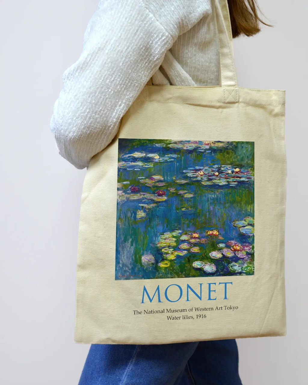 Екошопер BookOpt ВК4063 MONET «Водяні лілії» бежевий