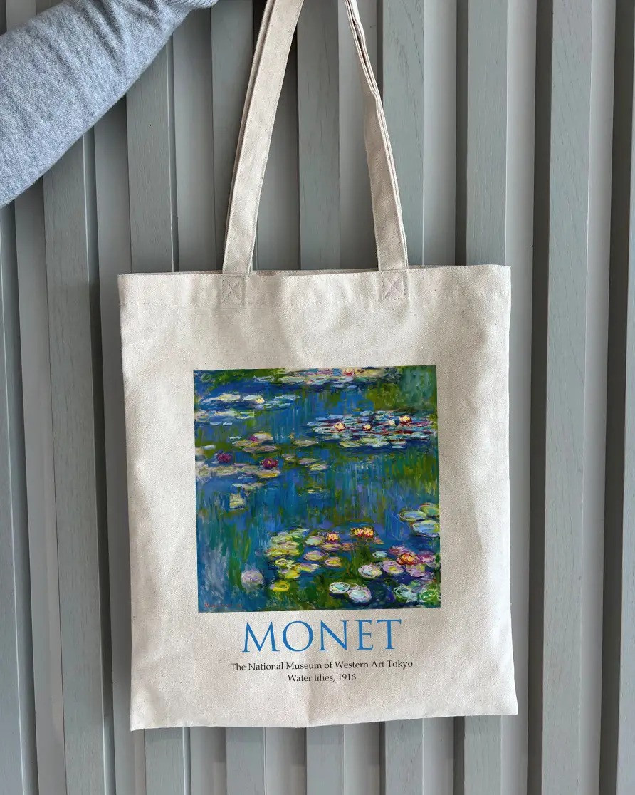 Екошопер BookOpt ВК4063 MONET «Водяні лілії» бежевий